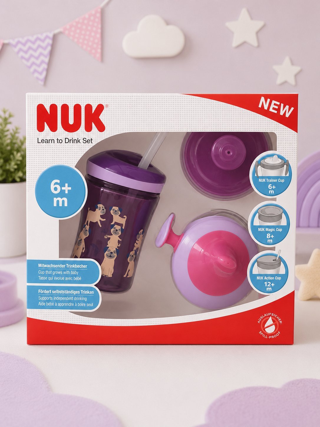 NUK Learn to Drink Set 3 en 1 – 6+ Meses
