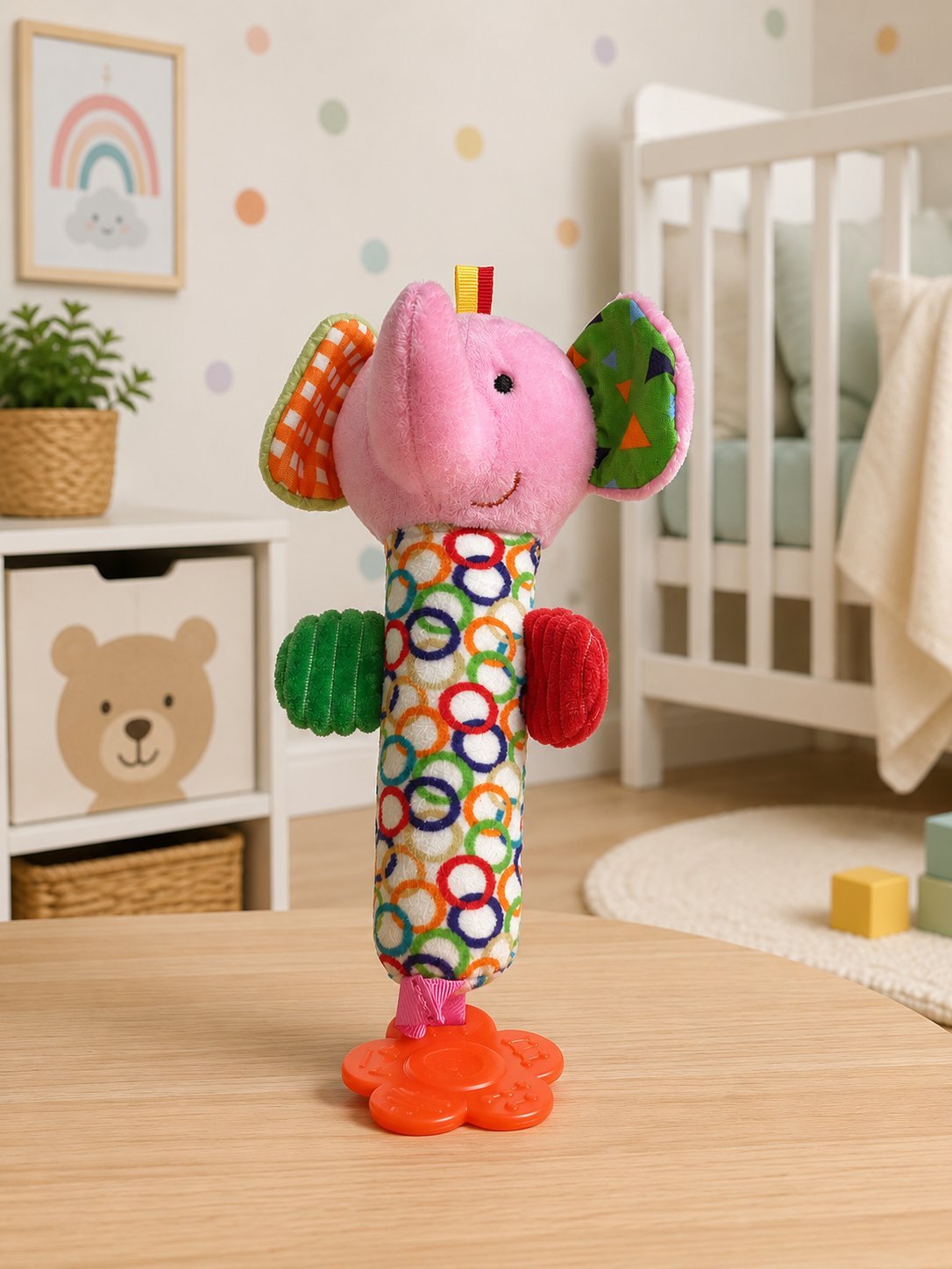 Sonajero Elefante con Mordillo Woody Toys
