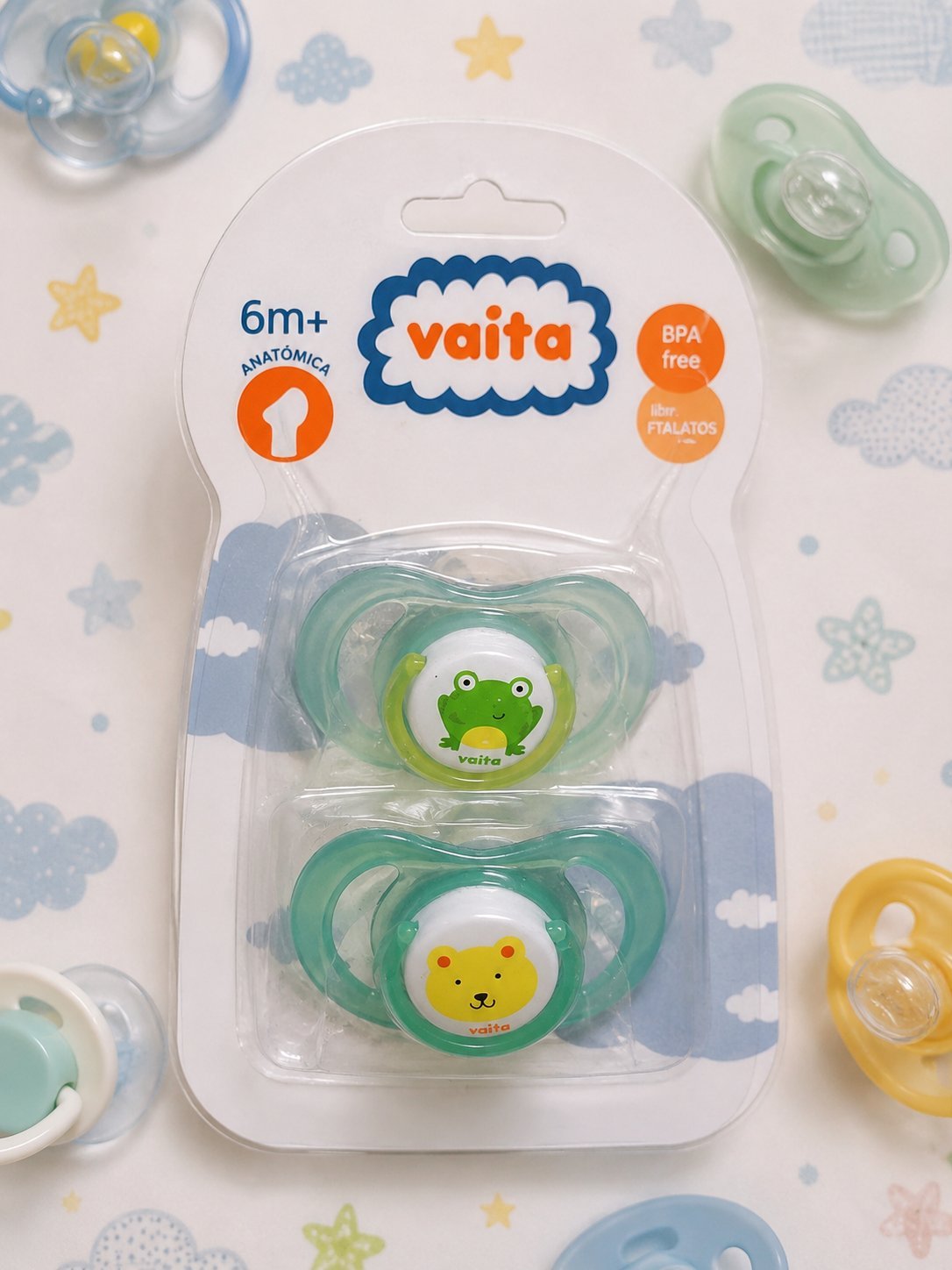 Pack x2 Chupetes Anatómicos Vaita 6M+