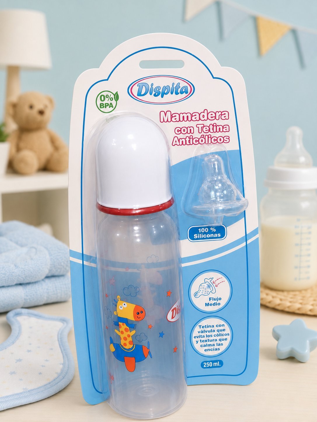 Mamadera Anticólicos Dispita – 250 ml