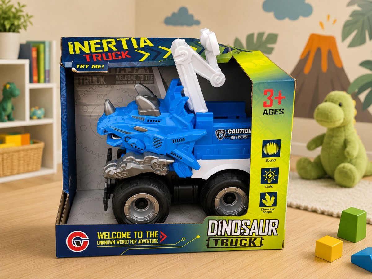 Camión Dinosaurio con Luz y Sonido Inertia Truck