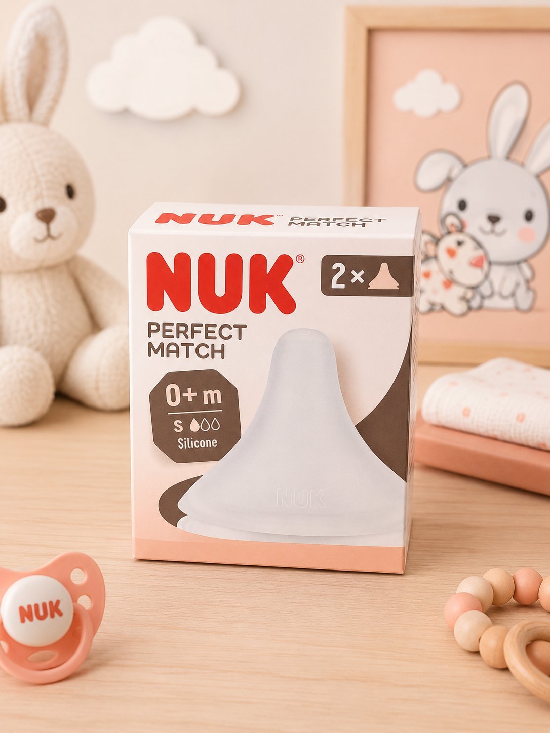 Tetinas NUK Perfect Match Silicona Talle S – 0+ meses (Pack x2)