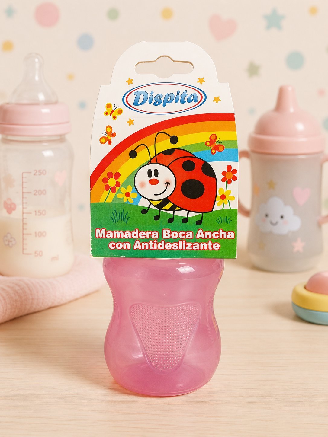 Mamadera Dispita Boca Ancha con Antideslizante