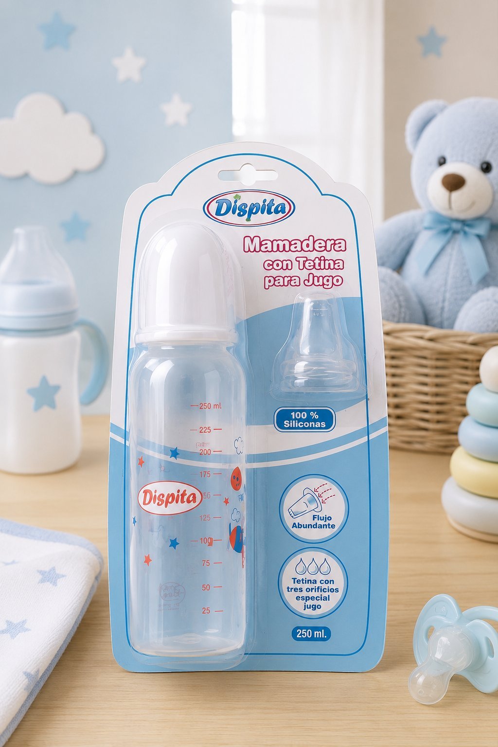 Mamadera Dispita con Tetina para Jugo 250 ml