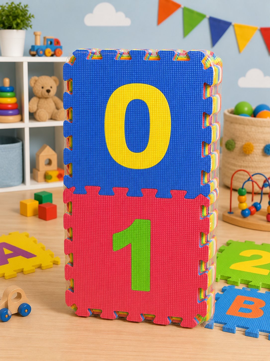 Alfombra de Encastre EVA con Números Baby Gus – Piso Didáctico Infantil