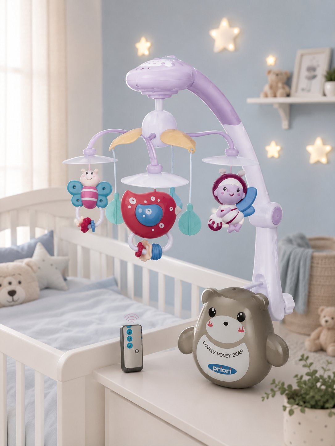 Móvil Musical para Cuna Priori con Luz, Control Remoto y Proyector 0m+