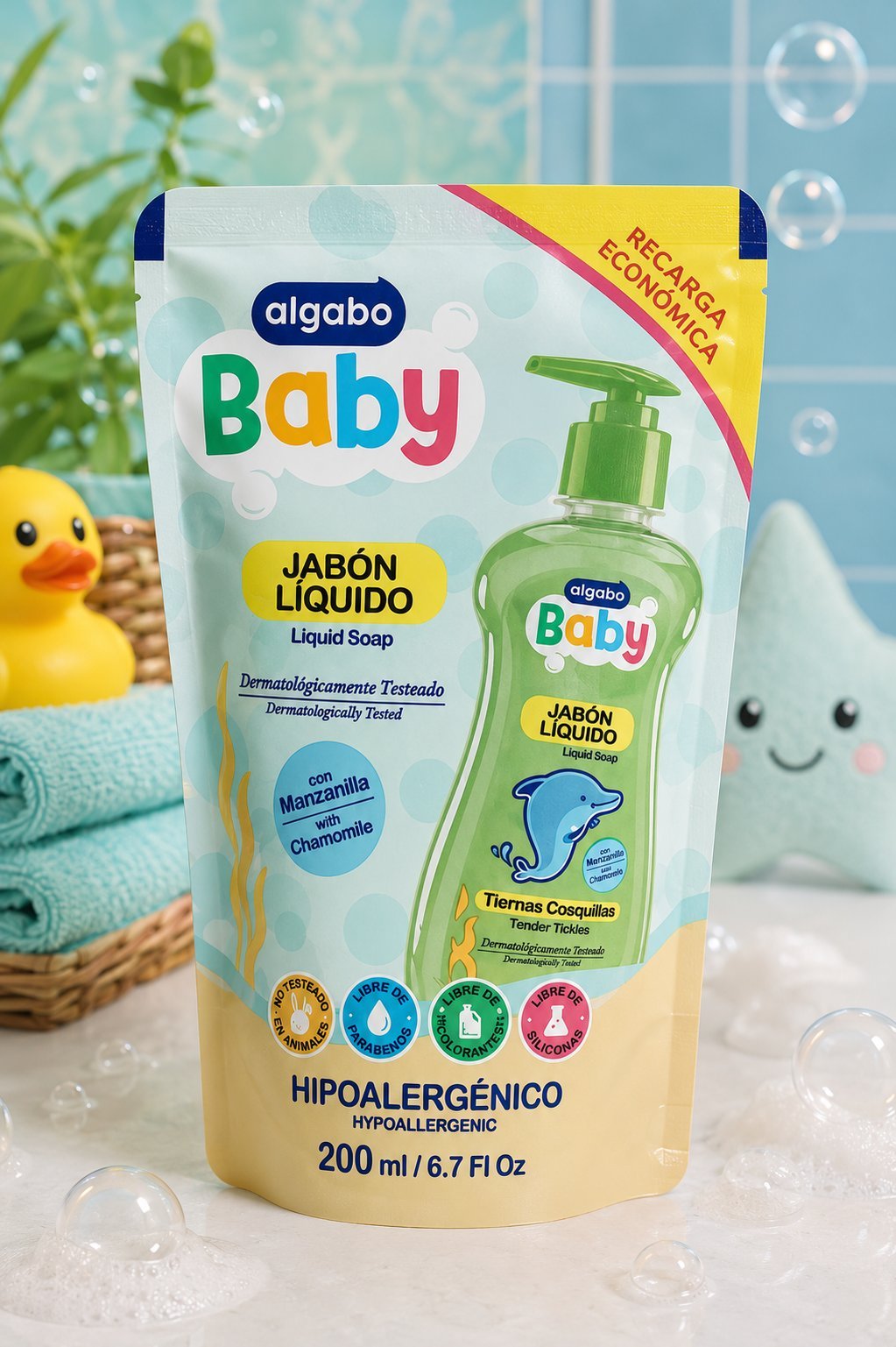 Jabón Líquido Algabo Baby Repuesto Económico 200 ml – Manzanilla