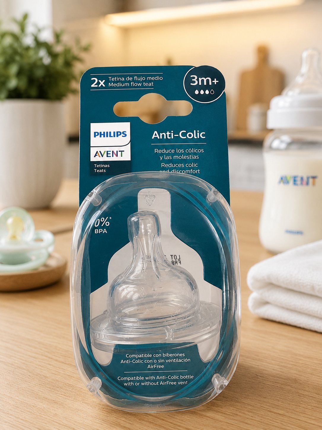 Tetinas Philips Avent Anti-Colic Flujo Medio 3m+