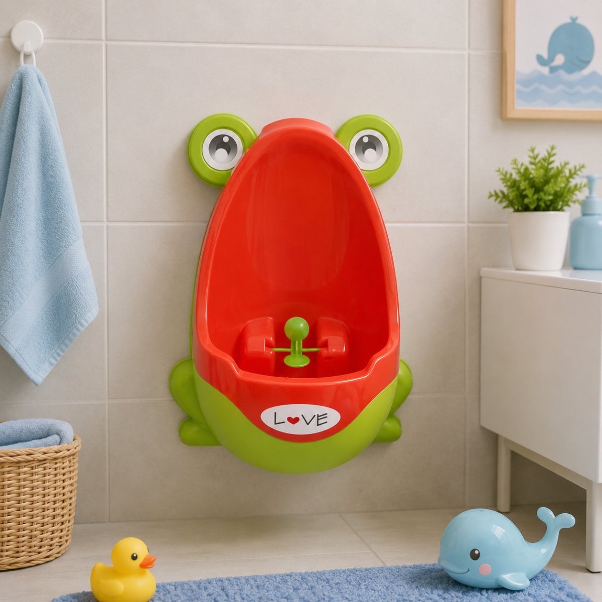 Mingitorio Infantil Love Rana con Molino Giratorio