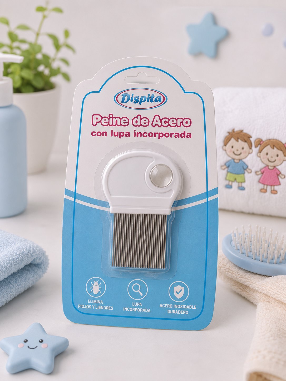 Peine de Acero con Lupa para Piojos y Liendres – Dispita