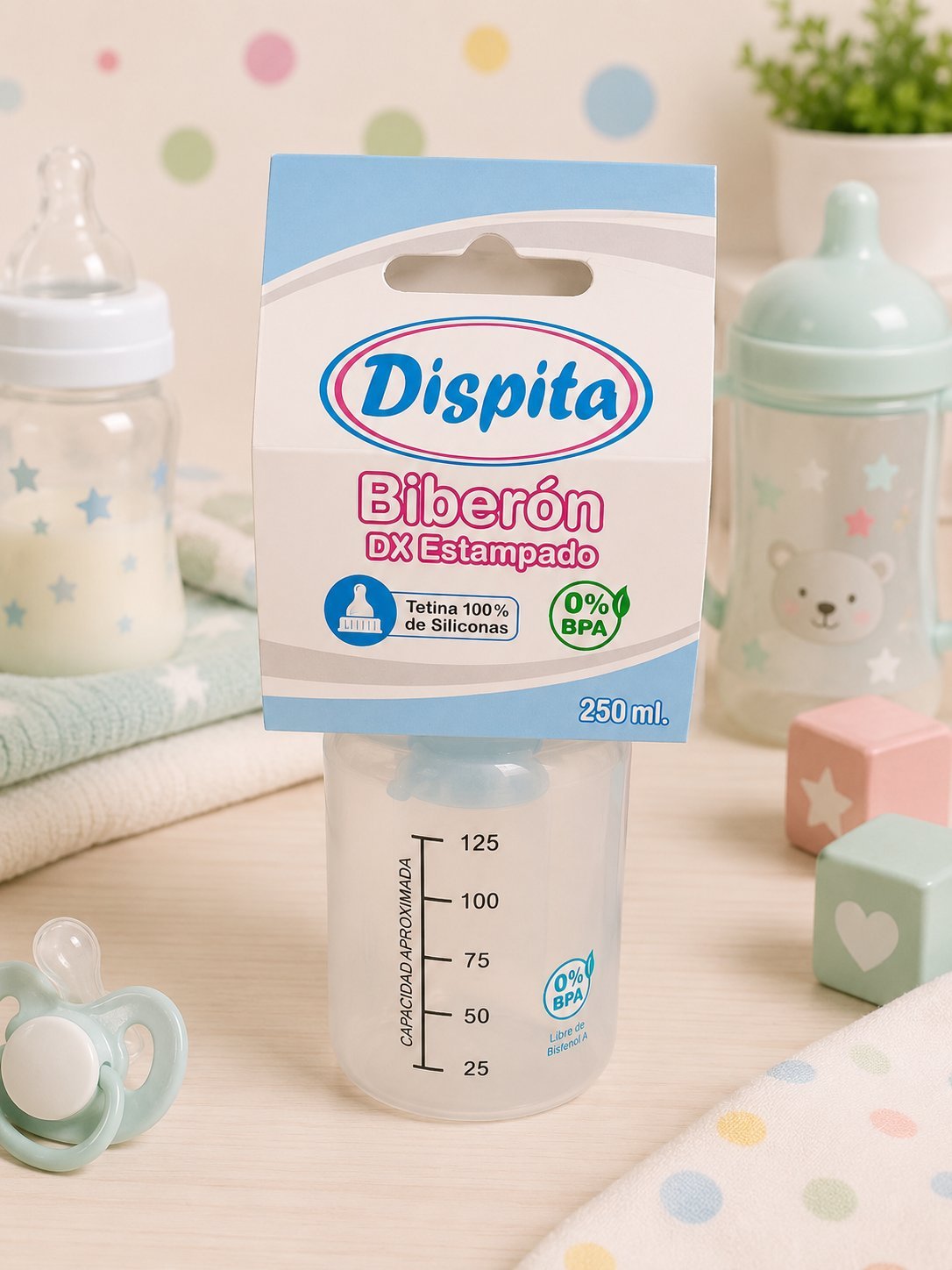 Mamadera Dispita DX Estampado 250 ml
