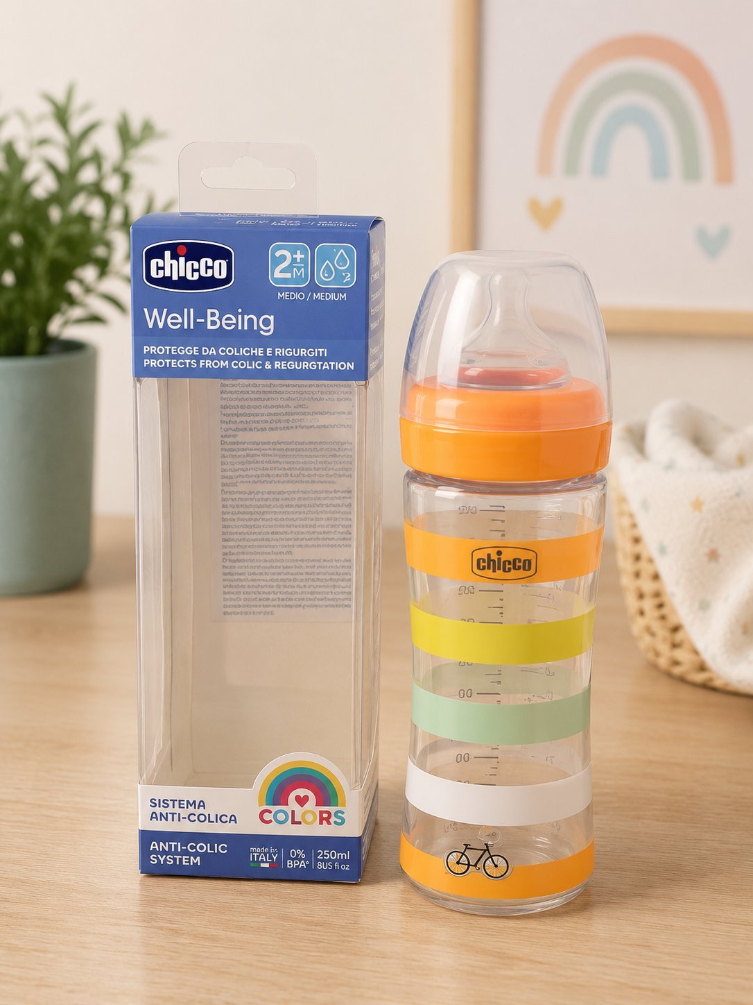 Mamadera Chicco Well-Being Colors 250 ml