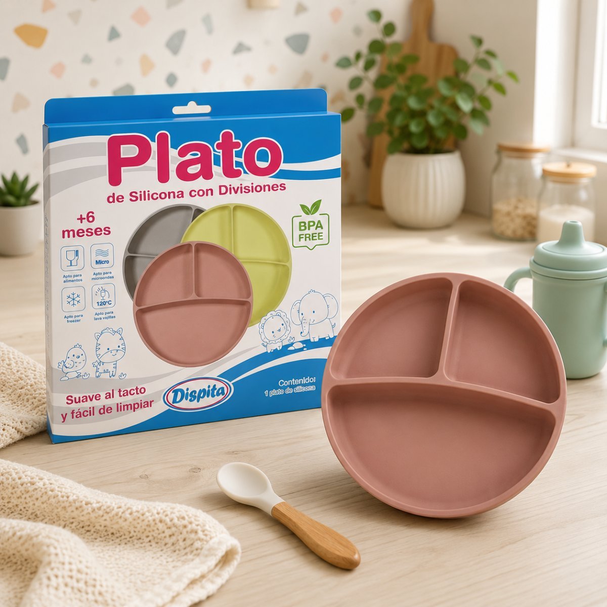 Plato de Silicona con Divisiones Dispita
